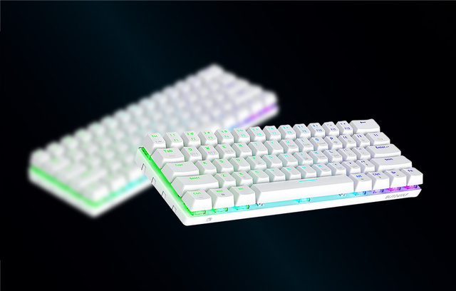 Bezprzewodowa klawiatura gamingowa, mechaniczna BlitzWolf BW-KB0, Red switch, RGB (biała)