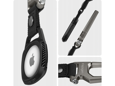 Etui Brelok Karabinczyk Spigen Rugged Armor für Apple AirTag Mattschwarz