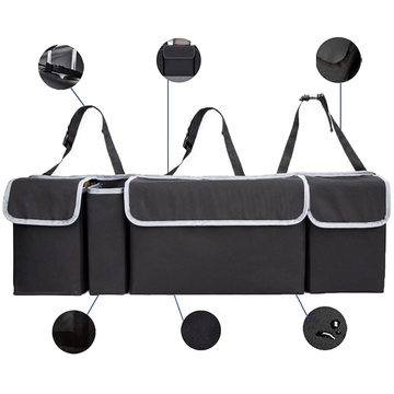 Auto-Organizer, Tasche für den Kofferraum des Autos, großer Kofferraum für den Sitz mit Klettverschluss, Alogy Black, 2x Kopfstützenhalterung