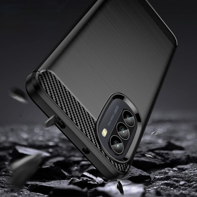 Etui do Motorola Moto G52 / G82 5G pancerne plecki obudowa na telefon case Carbon Silicone czarne