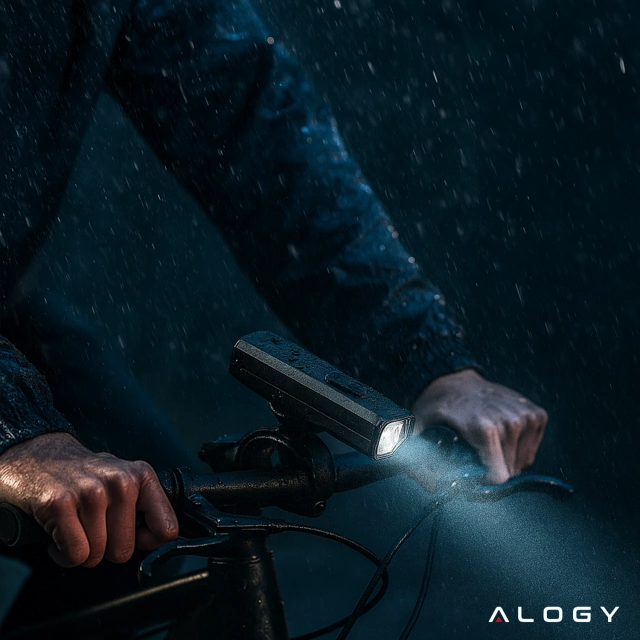 Lampka rowerowa Alogy przód LED przednia światło roweru bardzo mocna 1200lm 4000mah oświetlenie wodoodporna światełko na rower czarna