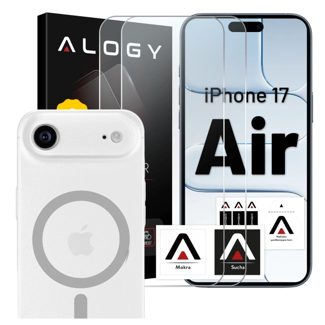 Etui do Apple iPhone 17 Air – matowa obudowa do MagSafe z ochroną obiektywu, smukłe i odporne na zarysowania, idealne dopasowanie – Alogy Skinny MatteCase™ Białe + SZKŁO HARTOWANE
