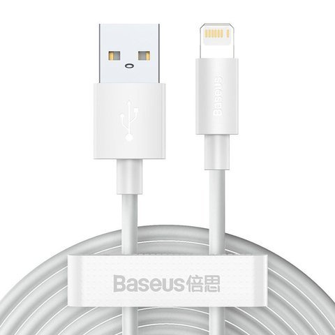 2x Kabel 1,5m Baseus przewód USB für Lightning PD 2.4A Weiß
