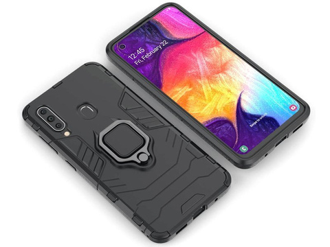 Etui Alogy Stand Ring Armor do Samsung Galaxy A60/M40 czarne + Szkło Alogy