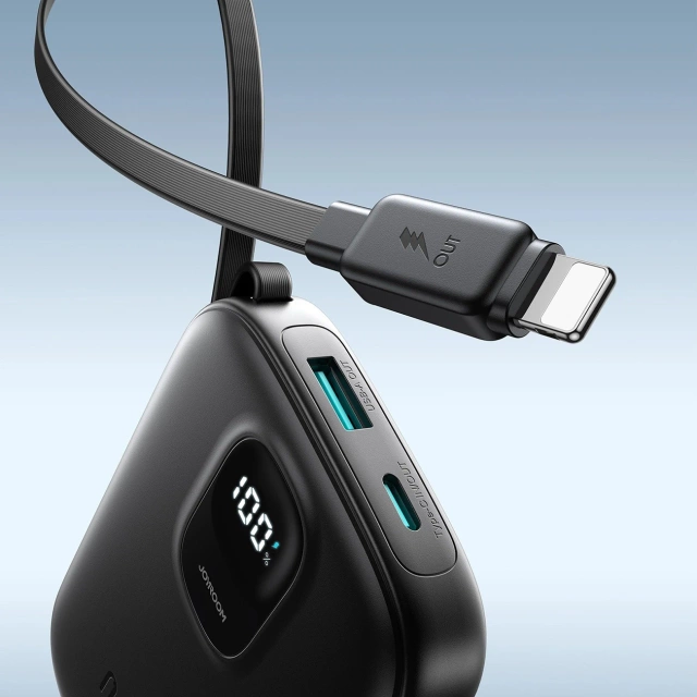 Powerbank Joyroom JR-PBF18 10000 mAh 22.5 W z kablem Lightning & USB-C – czarny