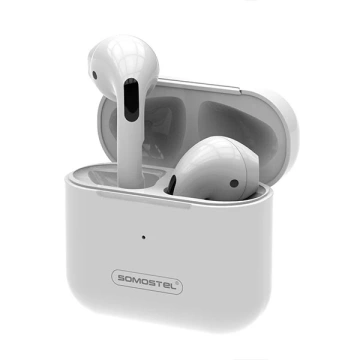Bluetooth-Kopfhörer SOMOSTEL PRO 4 TWS Weiß BT 5.3 Ohrhörer Geräuschunterdrückung