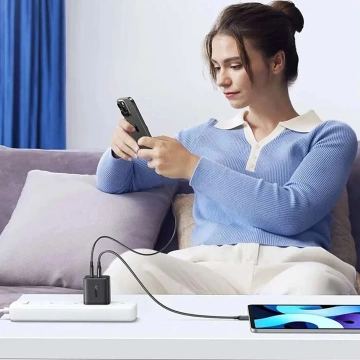 Ładowarka Ugreen X227 GaN 20W USB-C + USB-A Czarna PD QC Szybka Kompaktowa