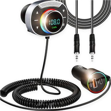 Bluetooth Audio FM MP3 BT Sender Schnelles USB-Autoladegerät QC 3.0 USB-C Typ C PD für Alogy Car