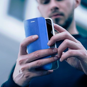SENSITIVE Book Case für Samsung Galaxy S25 Blau Stand 360