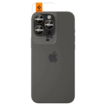 Spigen Optik Pro Glas.TR „EZ FIT“ Kameraschutz 2er-Pack für iPhone 16 Pro / Pro Max Desert Titanium