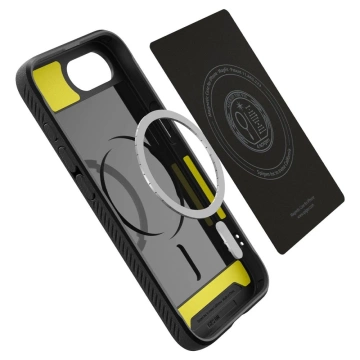 Etui für iPhone 16e Spigen Rugged Armor Mag MagSafe Mattschwarz