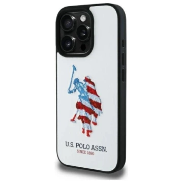 Etui do iPhone 15 Pro Max US Polo Leather American Flag Białe