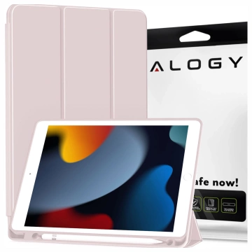 Hülle für Apple iPad 10.2 9 Gen 8/7 2021/2020/2019 Smart Pencil Case Alogy TPU Tablet Cover Pink