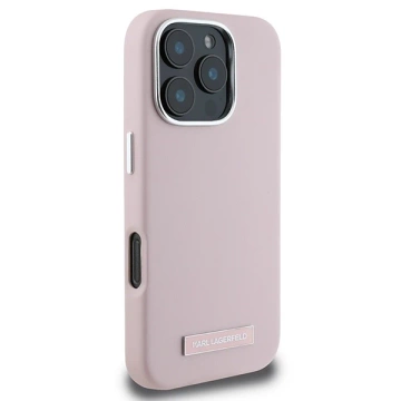 Etui Karl Lagerfeld do iPhone 16 Pro Max 6.9" Różowy MagSafe Hardcase FW Metal Plate 