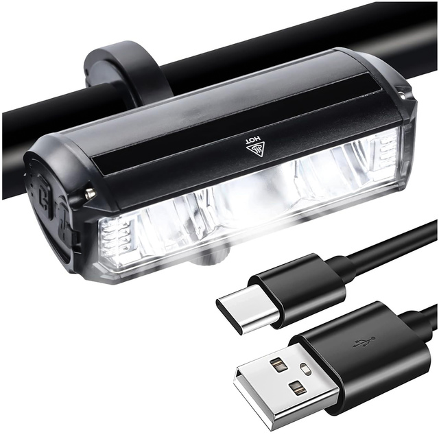 Lampka rowerowa przednia halogen LED światło oświetlenie roweru na przód rower kierownicę Mocna 900lm Alogy 610 czarna