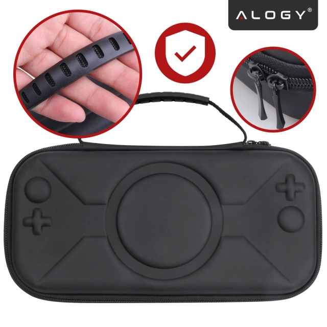 Pokrowiec Torba Ochronna do Nintendo Switch 2 2025 Twarde Etui , Wodoodporna, Lekka, z Tłoczonym Wzorem, Alogy HardFoamBag™ – Czarna