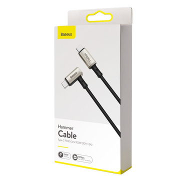 USB-C-zu-USB-C-Kabel, abgewinkelt 3.1 Baseus Hammer, 100 W, PD, 4K 1,5 m (schwarz)