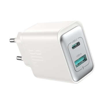 Joyroom USB-C / USB-A 30W Netzwerkladegerät - Weiß