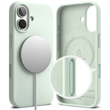 Etui do iPhone 17 Ringke Silicone Magnetic MagSafe Soft Mint