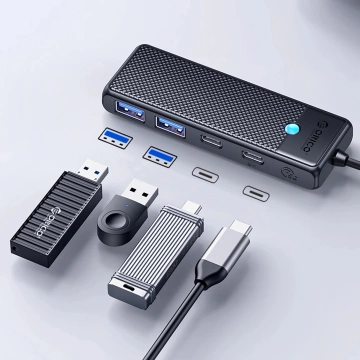 Hub USB-C Orico PAPW2AC-C3 4x Porty 100W PD 5Gbps Czarny