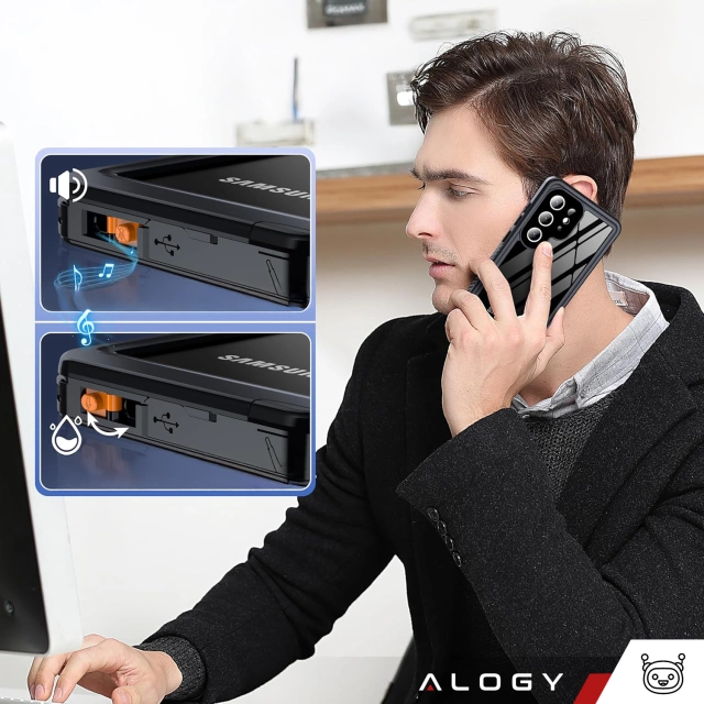 Etui Wodoodporne do Samsung Galaxy S25 Ultra Alogy HydroArmor™ IP68 Case z przezroczystym tyłem Pancerna obudowa 360