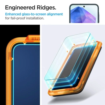 Spigen Alm Glas.tR Panzerglas 2er-Pack für Samsung Galaxy A55 5G Klar