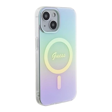 Etui Guess GUHMP15SHITSQ für iPhone 15 6,1" türkis/türkises Hardcase IML Iridescent MagSafe