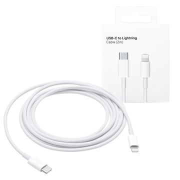 Kabel USB-C für Lightning für Apple iPhone iPad iPod 20W 2m BOX Weiß