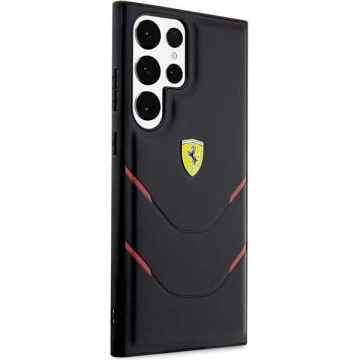 Etui Ferrari FEHCS23LPBAK do Samsung Galaxy S23 Ultra S918 czarny/black hardcase Hot Stamp Lines