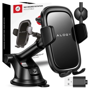 Autotelefonhalter, Fenster, Kühlergrill, Cockpit, Armaturenbrett, Auto, Auto, für 7-Zoll-Telefon Alogy 3in1 Black Organizer