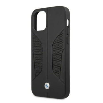 Etui für das Telefon BMW BMHCP12LRSCSK für das Apple iPhone 12 Pro Max 6,7" Czarny/Black Hardcase Leather Perforate Sides