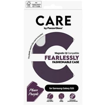 Etui CARE do Samsung Galaxy S25 by PanzerGlass Fearlessly Magnetic Fioletowy