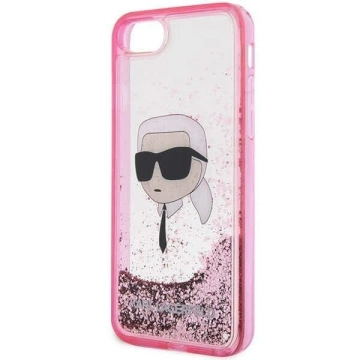 Handyschutzhülle Karl Lagerfeld KLHCI8LNKHCP für Apple iPhone 7/8/ SE 2020/2022 pink/pink Hardcase Glitter Karl Head