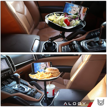 Reise Auto Tisch Tablett Tablett Telefonhalter Auto Essen Alogy Getränkehalter Schwarz