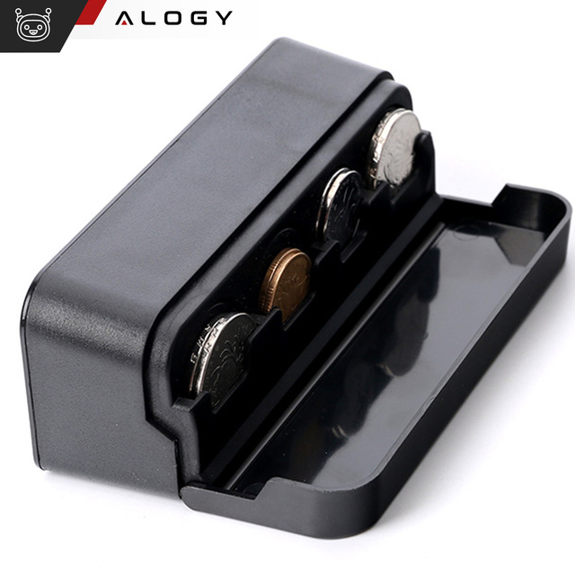 Kasetka na bilon bilonówka portfel organizer schowek na monety drobne do samochodu auta biura domu pudełko Alogy czarny