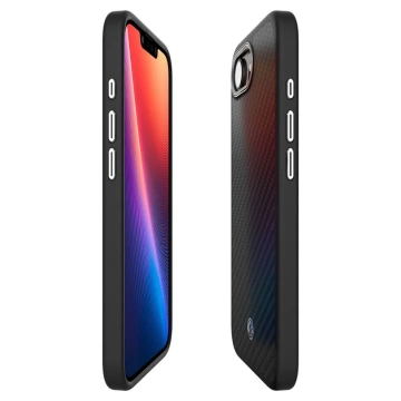 Etui für iPhone 16e Spigen Enzo Aramid Mag MagSafe Mattschwarz