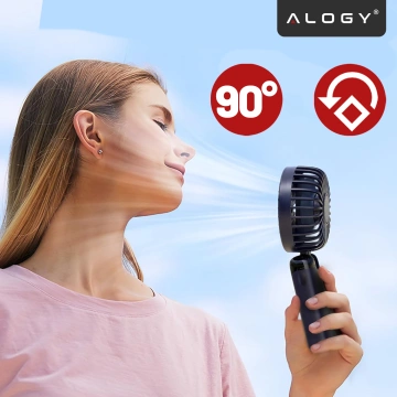Ventilator Ventilator Handventilator Kabellos Alogy Desktop Tragbarer Handheld mit Telefonhalter USB-C Marineblau