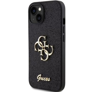 Original GUESS Hardcase GUHCP15SHG4SGK Hülle für iPhone 15 (Fixed Glitter Big 4G / schwarz)