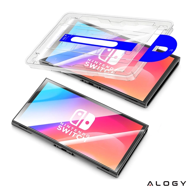 Szkło hartowane do Nintendo Switch 2 2025 ochronne szkiełko na ekran 9H Alogy EasyShield™️ z ramką montażową