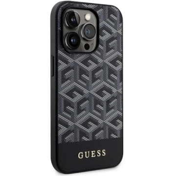 Etui na telefon Guess GUHMP14LHGCFSEK do Apple iPhone 14 Pro 6.1" czarny/black hardcase GCube Stripes MagSafe