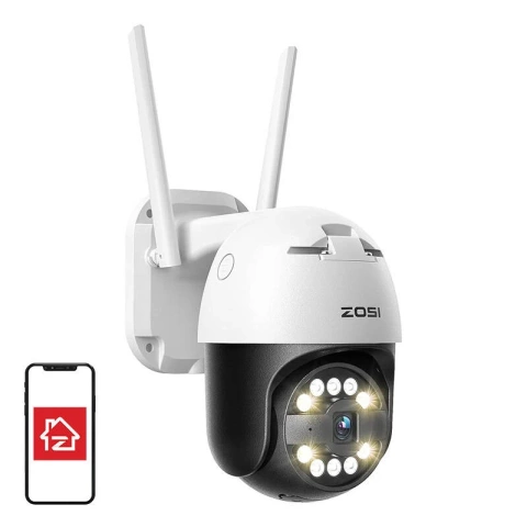 Outdoor-IP-Kamera ZOSI C296 WiFi 5MP Pan Tilt IP66 microSD-Karte 32GB