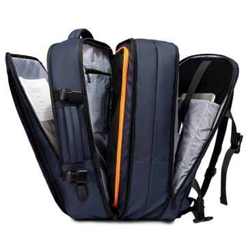 Bange Rucksack, Reiserucksack, erweiterbarer Business-Rucksack, geräumige Tasche für 17,3"-Laptops mit USB-Anschluss, Marineblau