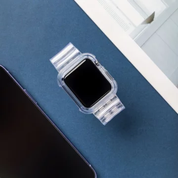 Strap Light Set Silikonband Strap Armband Bangle Case für Watch 3 42mm / Watch 2 42mm Schwarz