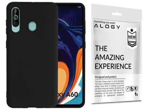 Alogy Slim Silikonhülle für Samsung Galaxy A60 schwarz Alogy 5D Glass
