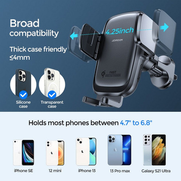 Joyroom JR-ZS243 Autohalterung für den Kühlergrill mit Wireless 15W Black Charger