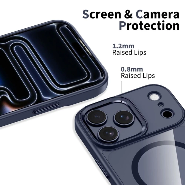 Etui Ochronne do iPhone 17 Pro Tech-Protect MagMat MagSafe Deep Blue Clear