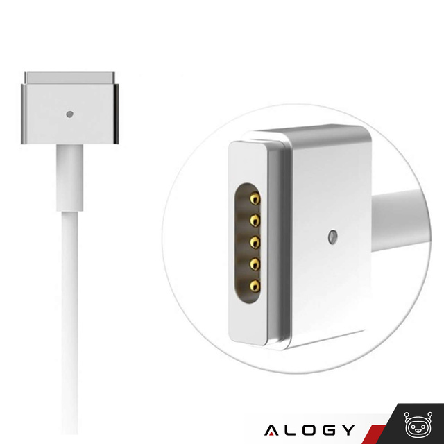 Ładowarka do MacBooka Alogy Charger Zasilacz do Apple MacBook MagSafe 2 T-type 60W Biała