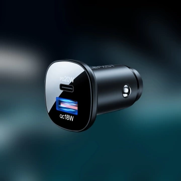 Acefast Autoladegerät 38W USB Typ C / USB, PPS, Power Delivery, Quick Charge 3.0, AFC, FCP schwarz (B1 schwarz)