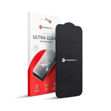 Gehärtetes Glas iPhone 16 Pro Forcell Ultra Clear Glass Schwarz 9H