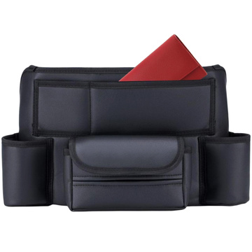 Auto-Organizer für das Auto zwischen Sitzen, Autositz, Alogy, Auto-Getränkehalter, Taschentücher, Schwarz, 2 x Kopfstützenhalter